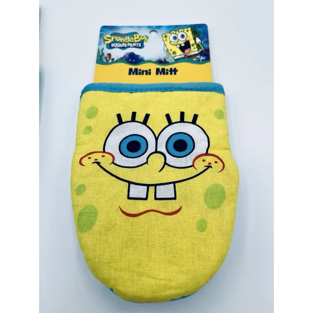 SpongeBob Squarepants Funny Face Oven Mini Mitts ~ (SET NEW)